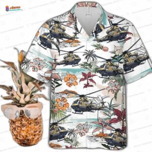 Popular Vintage Military Helicopter Hawaiian Shirt for Men Women