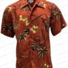 Vintage Oasis Palms Sandstone Rayon Hawaiian Shirt – Classic Tropical Button-Up