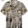 Black White Wanted Poster One Piece Hawaiian Shirt Manga Aloha Vibes