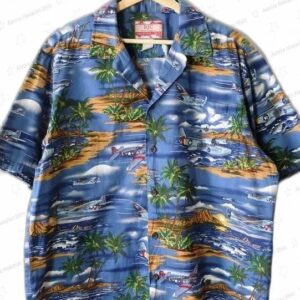 Vintage RJC Aircraft Fighter Bomber Hawaiian Shirt 1