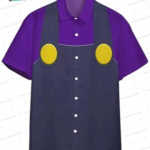 Waluigi Super Mario Hawaiian Shirt – Purple Gamer Aloha Shirt