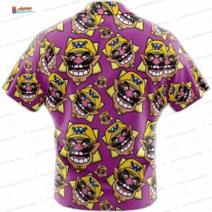 Wario Super Mario Bros Button Up Hawaiian Shirt 1
