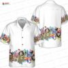 Santa Lights Sloth Hawaiian Shirt, Grey Christmas Animal Aloha Button-Up for Holiday Gift