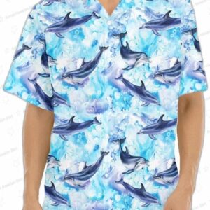 Watercolor Dolphin Hawaiian Shirt for Ocean Lovers
