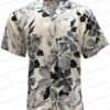 Watercolor Hibiscus Blue Rayon Hawaiian Shirt