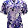 Gray Watercolor Hibiscus Rayon Hawaiian Shirt – Floral Aloha