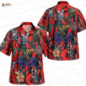 We Are Venom Hawaiian Shirt – Red Black Comic Aloha Shirt
