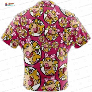 Wendy O Koopa Super Mario Bros Button Up Hawaiian Shirt 1