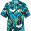 Whale Moon Blue Hawaiian Shirt, Watercolor Ocean Aloha Button-Up for Marine Lover Vacation Gift