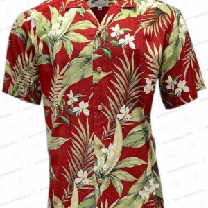 Red White Ginger Rayon Hawaiian Shirt – Floral Aloha Shirt