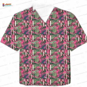 Pink Palm Square Jeep Hawaiian Shirt, Tropical 4×4 Aloha Button-Up for Off-Road Vacation Gift