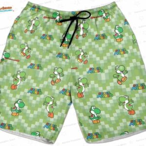 Yoshi Green Hawaiian Shirt Super Mario Button Up Video Game Aloha Shirt 3