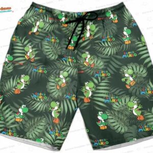 Yoshi Hawaiian Shirt Super Mario Button Up Video Game Aloha Shirt 4