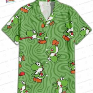 Yoshi Super Mario Hawaiian Shirt – Green Gamer Aloha Shirt