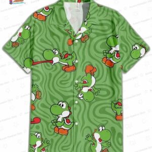 Yoshi Super Mario Swirling Hawaiian Shirt Yoshi Hawaiian Shirt 1