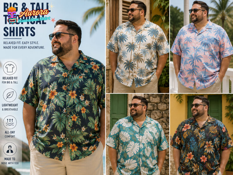 big and tall tropical shirts