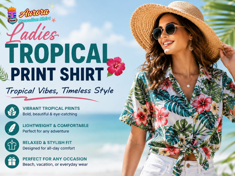 ladies tropical print shirt