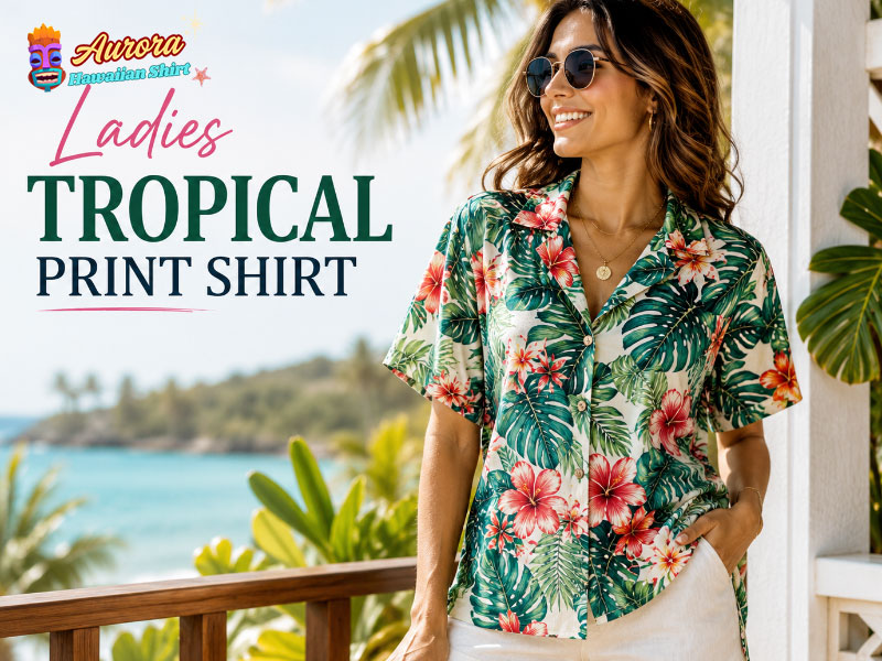 ladies tropical print shirt
