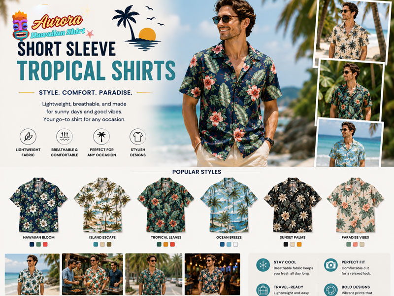 mens short sleeve tropical shirts 