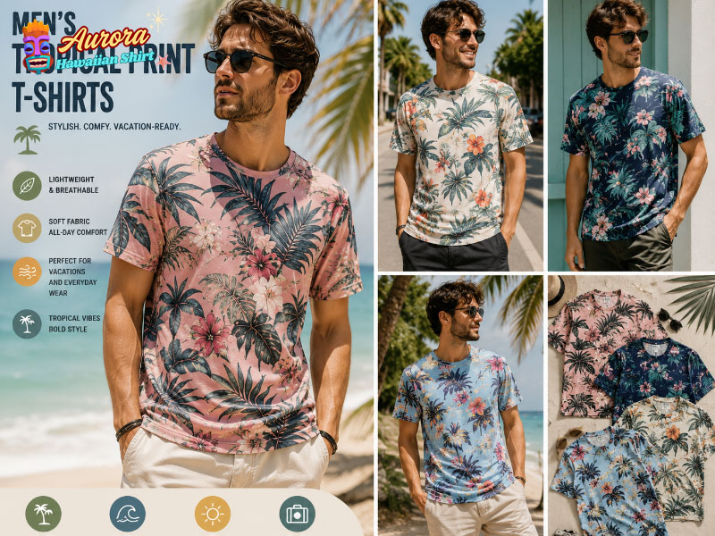 mens tropical print t shirts