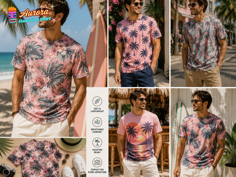 mens tropical print t shirts