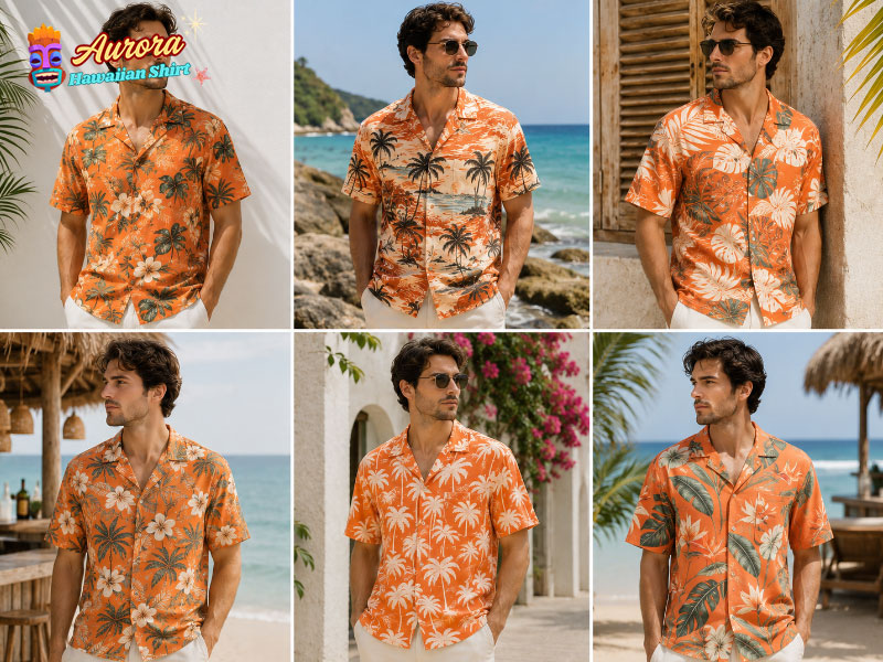 orange tropical shirts