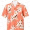 Trendy Maui Tropics Red Floral Hawaiian Shirt for Vacation