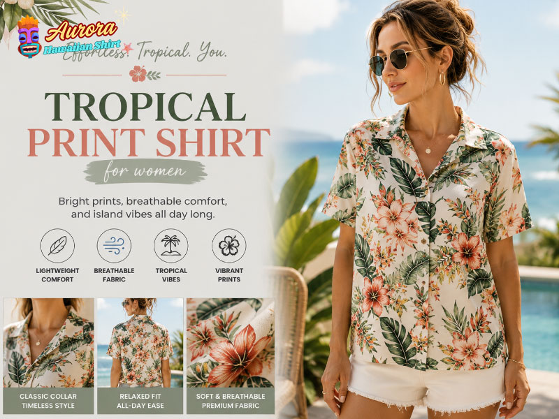 tropical print shirt womens