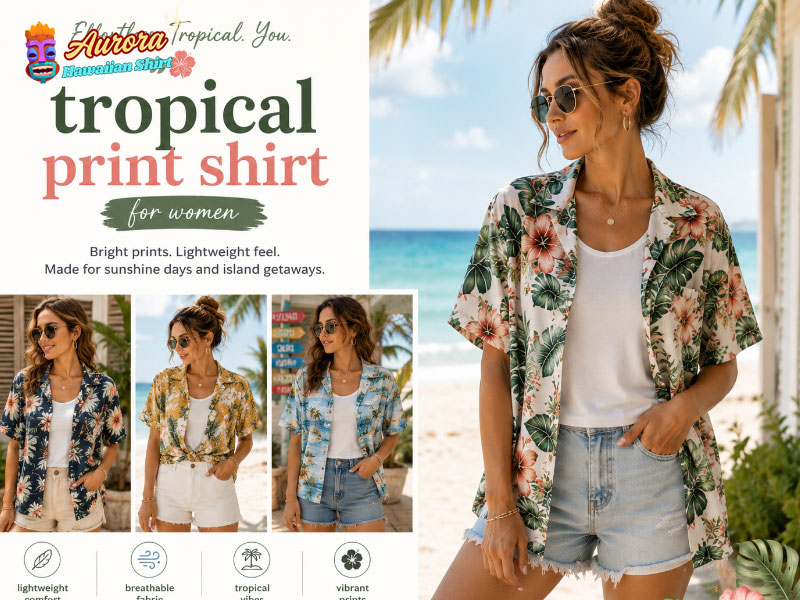 tropical print shirt womens