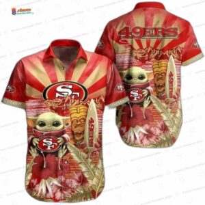Tiki Paradise San Francisco 49ers Hawaiian Shirt, Street Tropical Fan Aloha Button-Up