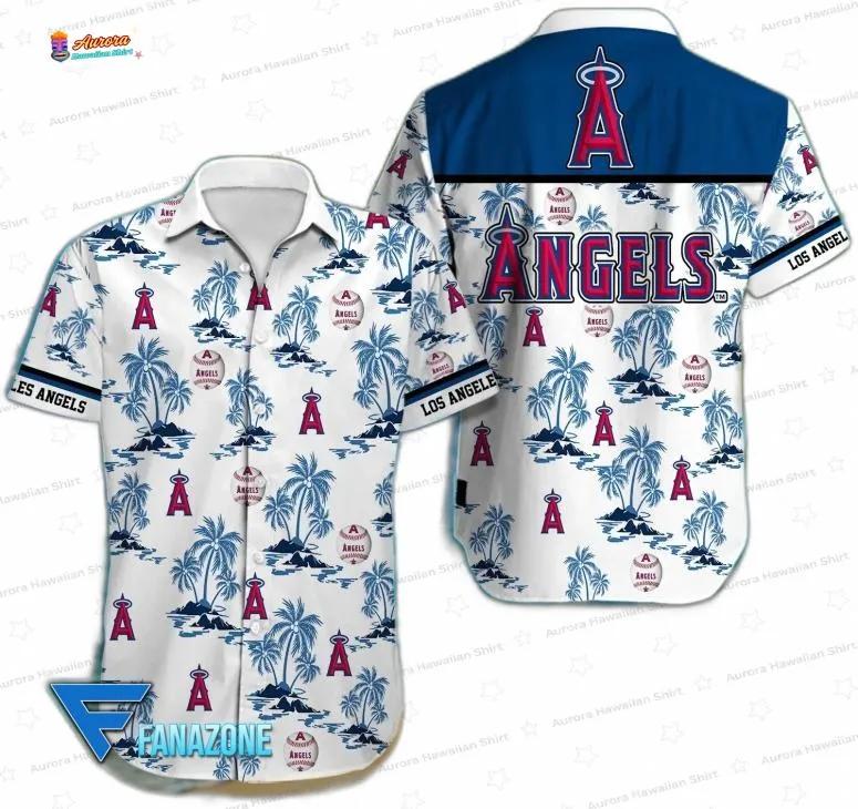 Tropical Paradise Los Angeles Angels Hawaiian Shirt, Coastal Palm Style Tropical Paradise Los Angeles Angels Hawaiian Shirt, Coastal Palm Style
