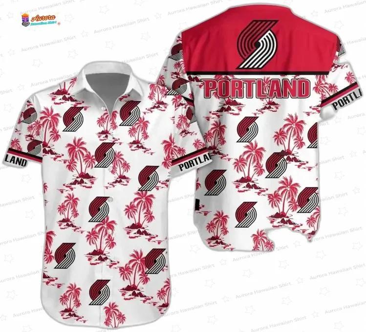 Red Palm Island Portland Trail Blazers Hawaiian Shirt – Coastal Game Day Style Red Palm Island Portland Trail Blazers Hawaiian Shirt – Coastal Game Day Style