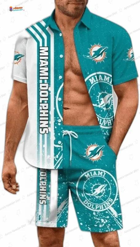 Bold Splash Miami Dolphins Hawaiian Shirt, Teal White Game Day Aloha Button-Up for Football Fan Vacation Gift Bold Splash Miami Dolphins Hawaiian Shirt, Teal White Game Day Aloha Button-Up for Football Fan Vacation Gift