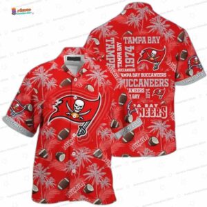 Buccaneers Seaside Buccaneer Tampa Bay Hawaiian Shirt, Jungle Style Aloha Design
