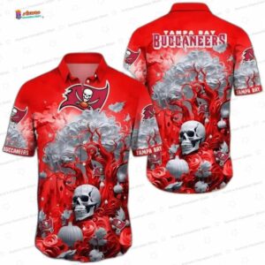 Buccaneers Skull Adventure Tampa Bay Hawaiian Shirt, Sunset Vibes Aloha Style