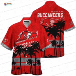 Buccaneers Skull Viking Tampa Bay Island Paradise Hawaiian Shirt, Tropical Fan Aloha Shirt