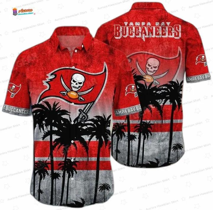 Coconut Palm Tampa Bay Buccaneers Hawaiian Shirt, Red Sunset Game Day Coconut Palm Tampa Bay Buccaneers Hawaiian Shirt, Red Sunset Game Day