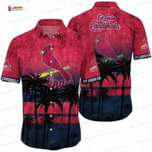 Crimson Sunset Palm St. Louis Cardinals Hawaiian Shirts