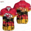 Red Hibiscus Patchwork Kansas City Chiefs Hawaiian Shirt