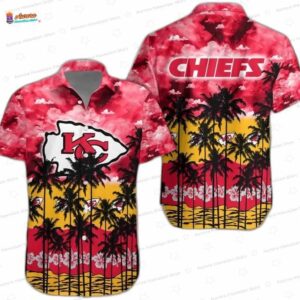 Island Sunset Kansas City Chiefs Hawaiian Shirt, Fan Gift