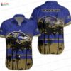 For Life Baltimore Ravens Retro Style Hawaiian Shirt, Purple NFL Aloha Button-Up for Football Fan Gift