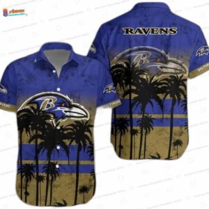 Baltimore Ravens Desert Sunset Hawaiian Shirt, Palm Night Tailgate Style