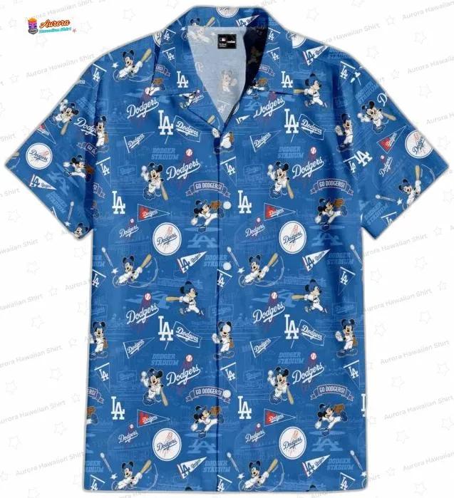 Royal Blue Mickey Baseball Collage Los Angeles Dodgers Hawaiian Shirts Royal Blue Mickey Baseball Collage Los Angeles Dodgers Hawaiian Shirts
