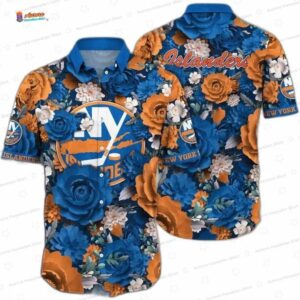 Blue Orange Floral New York Islanders Hawaiian Shirt – Team Design