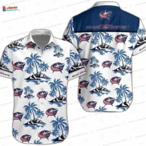 Blue Palm Columbus Blue Jackets Hawaiian Shirt – Island Design