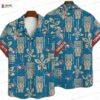 Tiki Surfer Toronto Blue Jays Hawaiian Shirt, Teal Palm Leaf Style Tiki Surfer Toronto Blue Jays Hawaiian Shirt, Teal Palm Leaf Style
