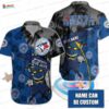 Custom Sky Palm Detroit Lions Hawaiian Shirt, Sunset Fan Aloha Button-Up