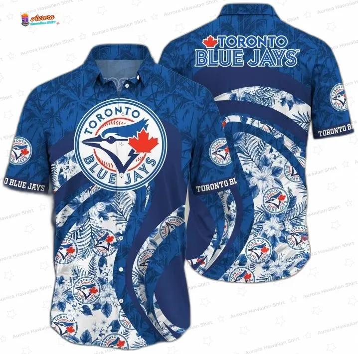 Tropical Waves Toronto Blue Jays Hawaiian Shirt, Blue Summer Vibes Style Tropical Waves Toronto Blue Jays Hawaiian Shirt, Blue Summer Vibes Style