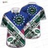 Custom New York Jets Warrior Tropical Hawaiian Shirt, Personalized Game Day Vacation Gift