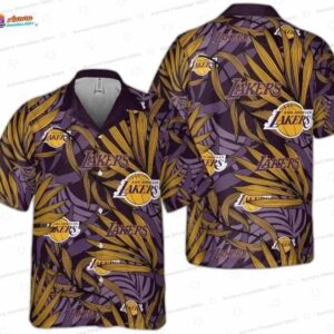 Purple Gold Botanical Los Angeles Lakers Hawaiian Shirt – Resort Fan Style
